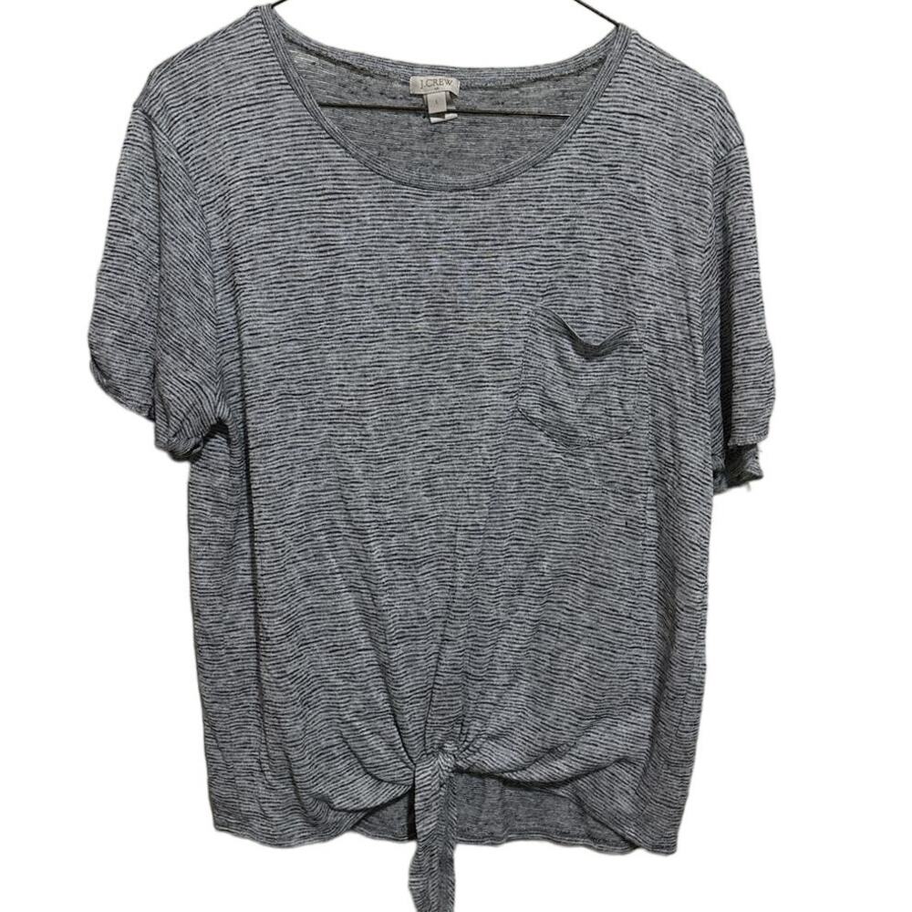 J. Crew White Tie Front Relaxed T-Shirt